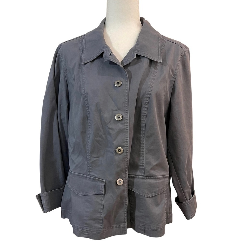 NWT Talbots Gray Button Down Jacket